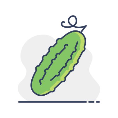 Salatalık izole tasarım vektör simgesi. Sebze işareti. Gıda ve içecek web sitesi için grafik sembolü, uygulama tasarımı, mobil uygulamalar ve yazdırma ortamı, logo, UI