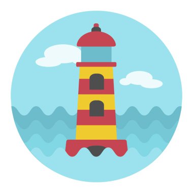 Deniz feneri vektör simgesi. Plaj. Yaz. Yaz. Tatil, eps 10