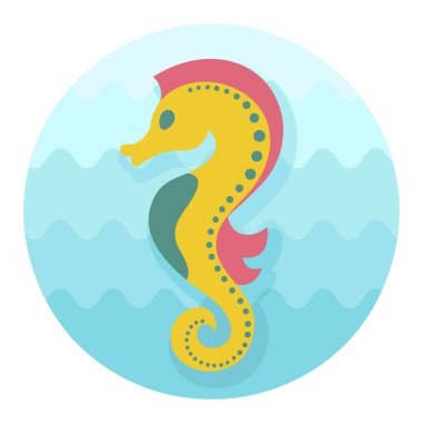 Deniz atı vektör simgesi. Plaj. Yaz. Yaz. Tatil, eps 10