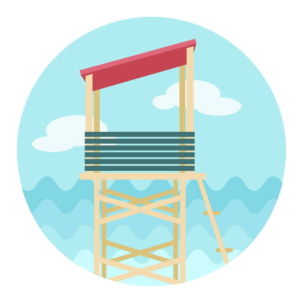 Lifeguard tower vector icon. Beach. Summer. Summertime. Vacation, eps 10