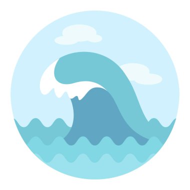 Okyanus dalgası vektör simgesi. Plaj. Yaz. Yaz. Tatil. Tatil, eps 10