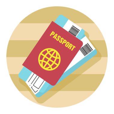 Pasaport ve bilet vektör simgesi. Seyahat. Yaz. Yaz. Tatil. Tatil, eps 10