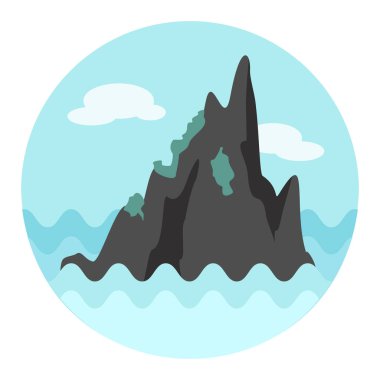 Deniz vektör simge kayalarda. Seyahat. Yaz. Yaz. Tatil. Tatil, eps 10