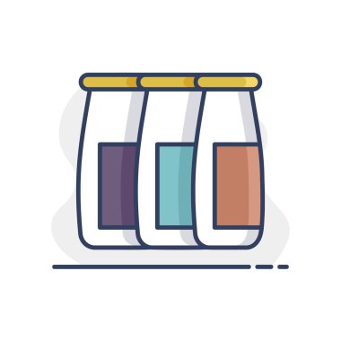 İçilebilir yoğurt şişesi vektör ikonu. Süt ürünleri tabelası. Yemek pişirme web sitesi ve uygulama tasarımı, logo, uygulama, UI için grafik sembolü