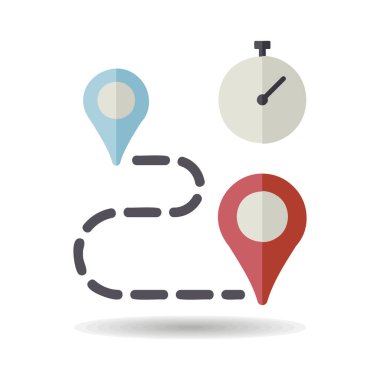 Kronometre ve rota vektör simgesi. Fitness ve kilo kaybı web sitesi için grafik sembolü ve uygulama tasarımı, logo, uygulama, UI