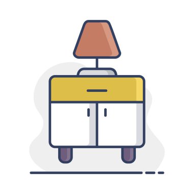Lamba vektör ikonlu bir komodin. Mobilya, web sitesi ve uygulama tasarımı için grafik sembolü, logo, uygulama, UI