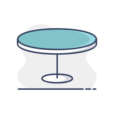 Yuvarlak masa vektör simgesi. Mobilya, web sitesi ve uygulama tasarımı için grafik sembolü, logo, uygulama, UI