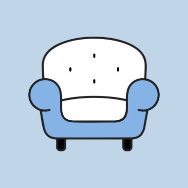 Rahat, yumuşak koltuk vektör simgesi. Mobilya, web sitesi ve uygulama tasarımı için grafik sembolü, logo, uygulama, UI