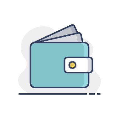 Çanta ikon vektörü. Para işareti izole edildi. Ödeme, internet üzerinden ödeme, fatura, ödeme, maaş, alışveriş konsepti. E-ticaret