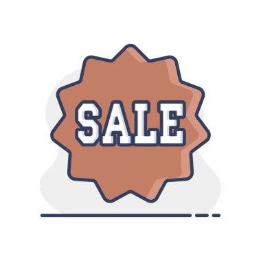 Satış etiketi düz simgesi. E-ticaret tabelası. Web sitenizin tasarımı için grafik sembolü, logo, uygulama, UI. Vektör illüstrasyonu, EPS10.