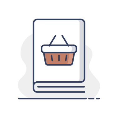 Katalog çarpım vektör simgesi. E-ticaret tabelası. Web sitenizin tasarımı için grafik sembolü, logo, uygulama, UI