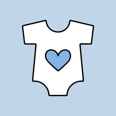 Bebek giysisi izole edilmiş vektör ikonu. Bebek Romper. Çocuklar ve yeni doğmuş bebekler için grafik sembolü Web sitesi ve uygulama tasarımı, logo, uygulama, UI
