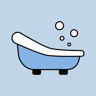 Küçük şirin bebek banyosu izole edilmiş vektör ikonu. Çocuklar ve yeni doğmuş bebekler için grafik sembolü Web sitesi ve uygulama tasarımı, logo, uygulama, UI