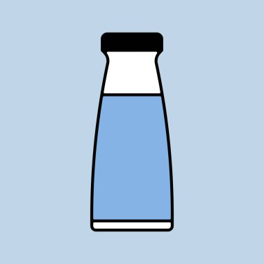 Süt şişesi vektör simgesi. Süt ürünleri tabelası. Yemek pişirme web sitesi ve uygulama tasarımı, logo, uygulama, UI için grafik sembolü