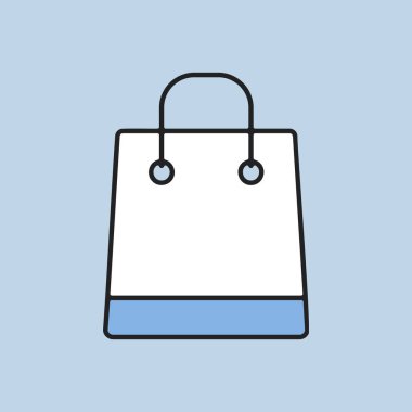 Alışveriş poşeti vektör simgesi. E-ticaret tabelası. Web sitenizin tasarımı için grafik sembolü, logo, uygulama, UI. Vektör illüstrasyonu, EPS10.