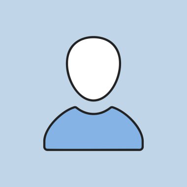 Kullanıcı düz simgesi. E-ticaret tabelası. Web sitenizin tasarımı için grafik sembolü, logo, uygulama, UI. Vektör illüstrasyonu, EPS10.