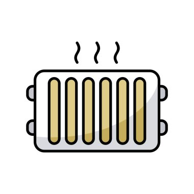 Radyatör, ısıtıcı vektör simgesi. İnşaat, onarım ve inşaat. Web sitenizin tasarımı için grafik sembolü, logo, uygulama, UI