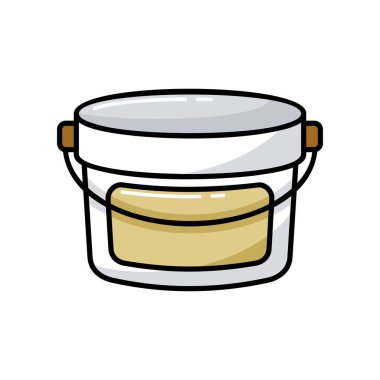 Boya için plastik kova konteynır ya da izole edilmiş yiyecek ikonu. Yapım, onarım ve inşa vektör tasarımı ve illüstrasyonu