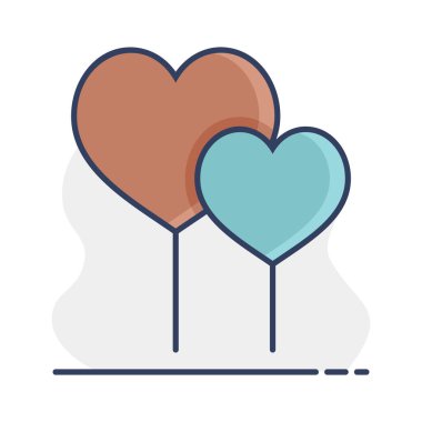 Romantik tatlılar. Tatlı Sevgililer günü tebrik. İki kırmızı kalp lolipop simgesi