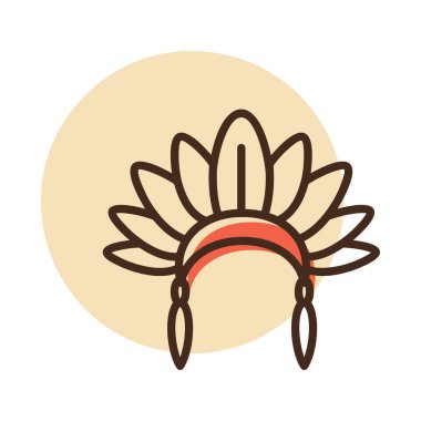Amerikan yerlilerinin başlığının basit bir sanat simgesi. Bu geleneksel kültür ve miras sembolü kabile ve tarihle ilgili tasarımlar için mükemmeldir..