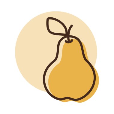 Basit bir armut çizgisi ikonu. Bu çizim, doğal ve lezzetli bir sonbahar ürününü sembolize ederek yiyecek, sağlıklı beslenme ve hasat temalı tasarımlar için mükemmeldir..