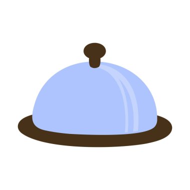 Servis tepsisinin basit bir sanat simgesi. Bu illüstrasyon yemek, restoran ve yemek temalı tasarımlar, servis ve konukseverliği sembolize eder..