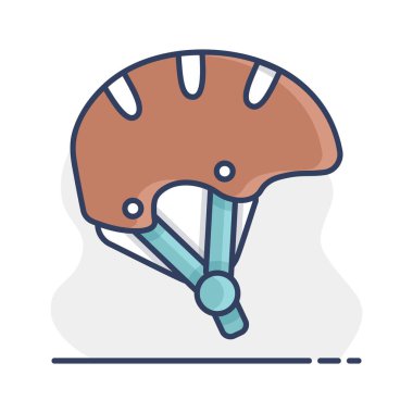 Kayak, snowboard, ekstrem sporlar ve bisiklet vektörü ikonu için kask. Seyahat ve turizm web sitesi ve uygulama tasarımı, logo, uygulama, UI için grafik sembolü