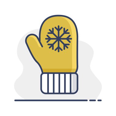 Kar tanesi eldiveni vektör izole ikonu. Kış işareti. Seyahat ve turizm web sitesi ve uygulama tasarımı, logo, uygulama, UI için grafik sembolü