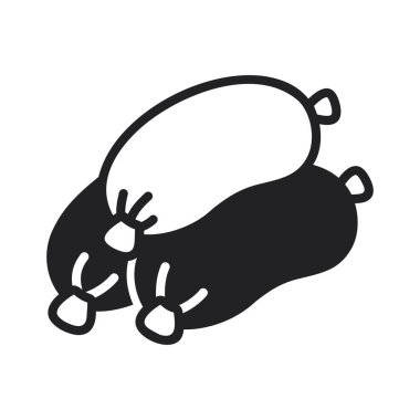 İki Alman usulü sucuk sosisi simgesi. Izgara temalar, yemek menüleri ya da kasap dükkanı markası için ideal..