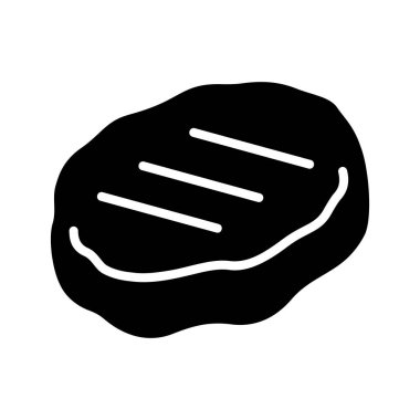 Izgara biftek ya da hamburger köftesinin simgesi. Barbekü menüleri ve fast food uygulamaları için ideal..