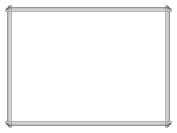Простий Чорний Каліграфічний Декоративний Візерунок Рамки — стоковий вектор