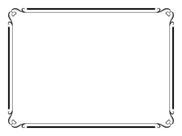 Simple Calligraphe Noir Motif Décoratif Ornemental Cadre — Image vectorielle