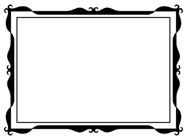 Simple Black Calligraph Ornamental Decorative Frame Pattern — Stock Vector