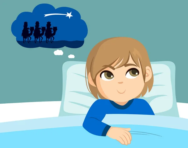 Εικονογράφηση Διάνυσμα Του Μικρού Αγοριού Έτοιμο Πάει Για Ύπνο Βράδυ — Διανυσματικό Αρχείο