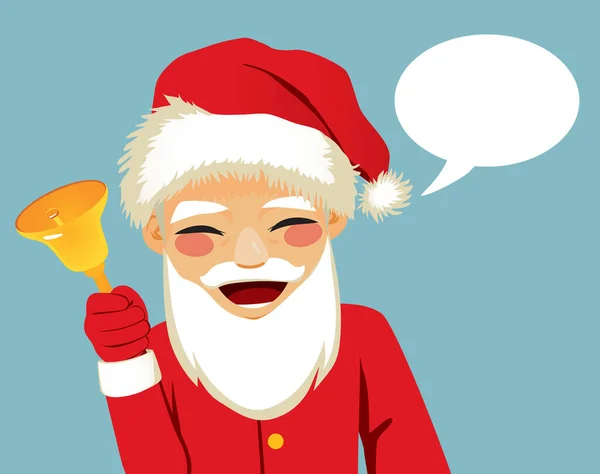 Ilustração Vetorial Papai Noel Conversando Com Balão Cômico Cor Branca — Vetor de Stock
