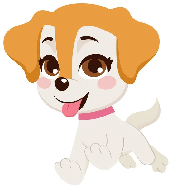 Cute Baby Beagle Szczeniak Pies Zwierzę Postać Uruchomiony Znak Ssaka — Wektor stockowy