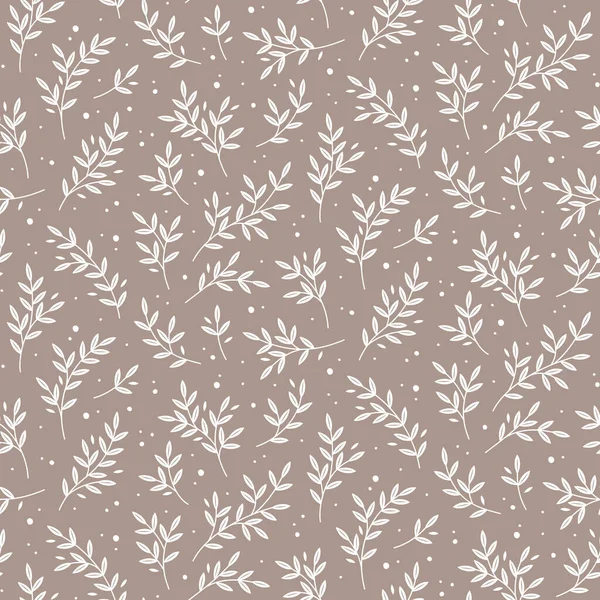 Hand Drawn Seamless Pattern Branches Silhouettes Graphic Style Isolated Vector — 스톡 벡터