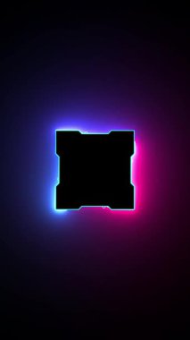 Fütürist Neon Devre Logosu Makaleler, Kısa Hikayeler ve Kısa Boyutlar İçin Dikey Teknolojiyi gözler önüne seriyor