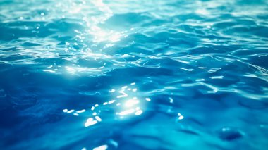 Açık mavi su yüzeyi ışık yansımaları dokusu ile
