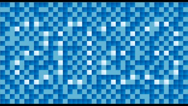 Video Nápis Modrých Pixelů Pulzující Nápis 2023 Modrém Pixelovaném Pozadí — Stock video