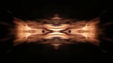 Video screensaver. Fire flame kaleidoscope on a black background. Video Art.