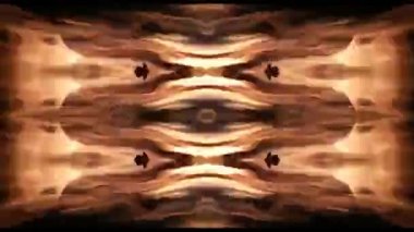 Video screensaver. Fire flame kaleidoscope on a black background. Video Art.