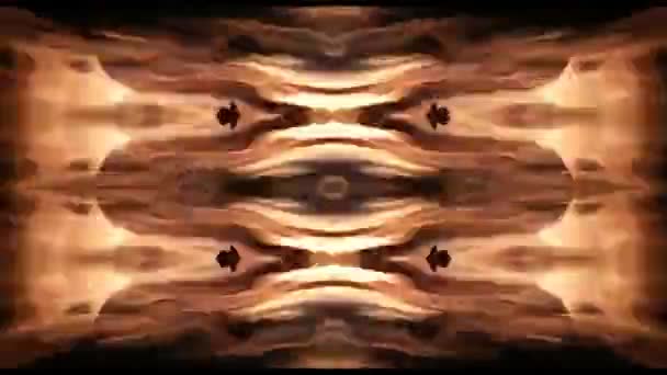 Video Screensaver Fire Flame Kaleidoscope Black Background Video Art — Stockvideo