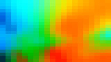 Her renkten renk piksellerinin kaotik hareketi. Kaleydoskop. Ekran koruyucu. Video sanatı grafikleri.