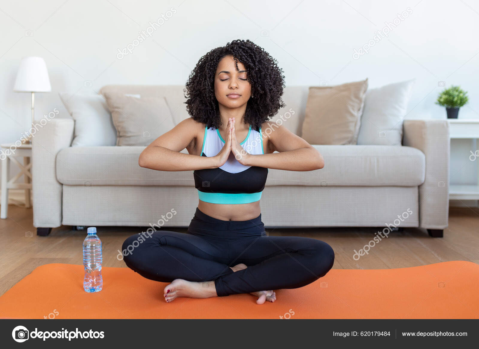 A full girl is sitting in the lotus position on a background of tropical  leaves. An overweight woman does yoga, gym. The concept of body positivity,  self-perception. Vector graphics. 15572851 Vector Art at Vecteezy