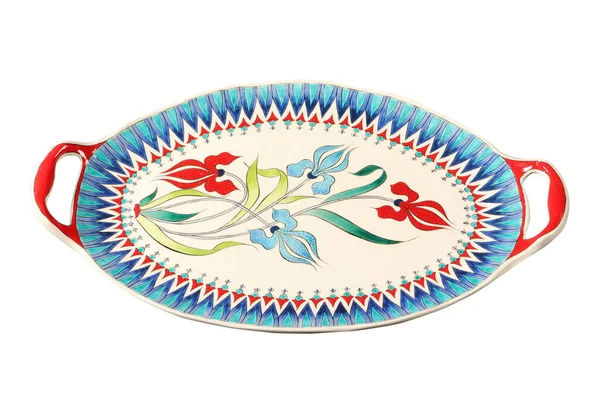 Handicraft Painting Ceramic Tray — Stock Photo, Image
