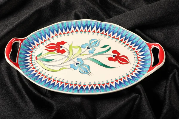 Lukisan Kerajinan Tangan Nampan Keramik — Stok Foto