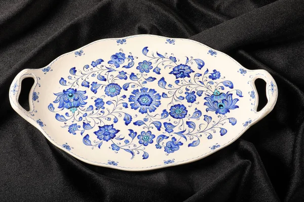 Pittura Artigianale Vassoio Ceramica — Foto Stock