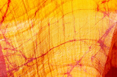 Renkli kumaş örneği. Yakın plan.