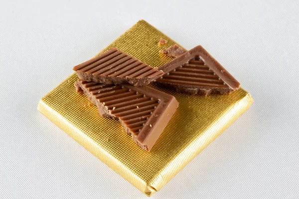 Barras Chocolate Con Leche Agrietadas Fondo Alimentario — Foto de Stock